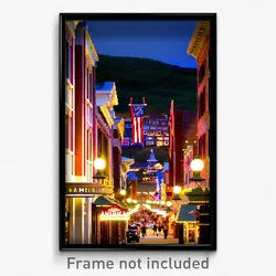 Pixel Art Poster - Majestic American Town (8 Bit Psychedelic Video Game Print)