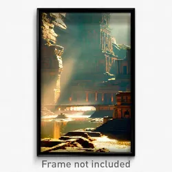 Pixel Art Poster - Ancient Cataract (8 Bit Psychedelic Trippy Video Game Print)