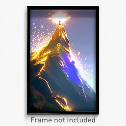 Pixel Art Poster - Sparkling Peak (8 Bit Psychedelic Trippy Video Game Print)