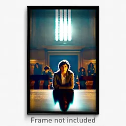 Pixel Art Poster - Thoughtful Courthouse (8 Bit Psychedelic Video Game Print)