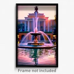 Pixel Art Poster - Tremendous Fountain (8 Bit Psychedelic Video Game Print)