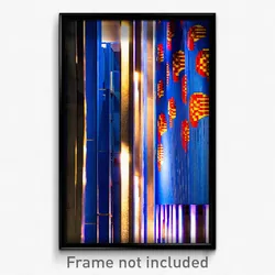 Pixel Art Poster - Blue Barcelona (8 Bit Psychedelic Trippy Video Game Print)