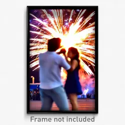 Pixel Art Poster - Candid Fireworks (8 Bit Psychedelic Trippy Video Game Print)