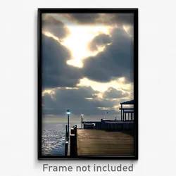 Pixel Art Poster - Cloudy Dock (8 Bit Psychedelic Trippy Weird Video Game Print)