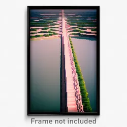 Pixel Art Poster - Infinite Causeway (8 Bit Psychedelic Trippy Video Game Print)