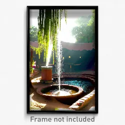 Pixel Art Poster - Measly Watering Hole (8 Bit Psychedelic Video Game Print)