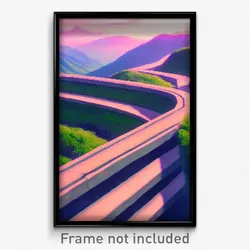 Pixel Art Poster - Made Up Vista (8 Bit Psychedelic Trippy Video Game Print)