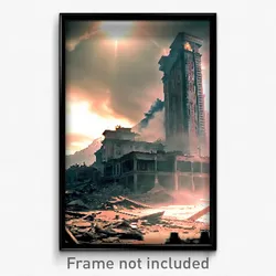 Pixel Art Poster - Menacing Earthquake (8 Bit Psychedelic Video Game Print)