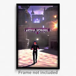 Pixel Art Poster - Virtual Stockade (8 Bit Psychedelic Trippy Video Game Print)