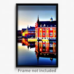 Pixel Art Poster - Reflecting Swedish Architecture (8 Bit Video Game Print)