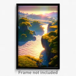 Pixel Art Poster - Treasured Landscape (8 Bit Psychedelic Video Game Print)