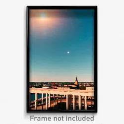 Pixel Art Poster - Sky Blue Swedish City (8 Bit Psychedelic Video Game Print)