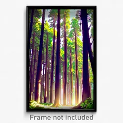 Pixel Art Poster - Nifty Forest (8 Bit Psychedelic Trippy Video Game Print)