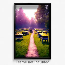 Pixel Art Poster - Zealous Apiary (8 Bit Psychedelic Trippy Video Game Print)