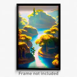 Pixel Art Poster - Shiny Province (8 Bit Psychedelic Trippy Video Game Print)