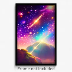 Pixel Art Poster - Whimsical Galaxy (8 Bit Psychedelic Trippy Video Game Print)