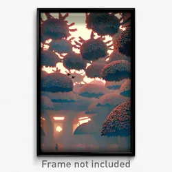 Pixel Art Poster - Voluminous Rookery (8 Bit Psychedelic Video Game Print)