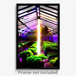 Pixel Art Poster - Electric Greenhouse (8 Bit Psychedelic Video Game Print)