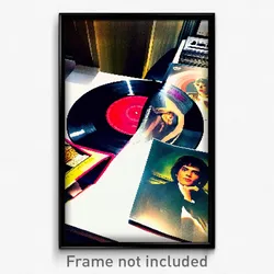 Pixel Art Poster - Grand Vinyl Record (8 Bit Psychedelic Video Game Print)