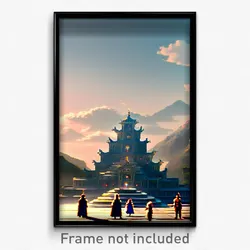 Pixel Art Poster - Elaborate Plateau (8 Bit Psychedelic Trippy Video Game Print)