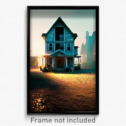 Pixel Art Poster - Dangerous House (8 Bit Psychedelic Trippy Video Game Print)