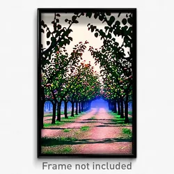 Pixel Art Poster - Creepy Orchard (8 Bit Psychedelic Trippy Video Game Print)