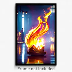 Pixel Art Poster - Gracious Flame (8 Bit Psychedelic Trippy Video Game Print)