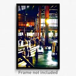 Pixel Art Poster - Bustling Brewery (8 Bit Psychedelic Trippy Video Game Print)