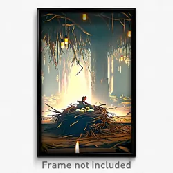 Pixel Art Poster - Amazing Nest (8 Bit Psychedelic Trippy Video Game Print)