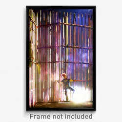Pixel Art Poster - Vivid Stockade (8 Bit Psychedelic Trippy Video Game Print)
