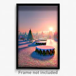Pixel Art Poster - Frosty Fest (8 Bit Psychedelic Trippy Weird Video Game Print)