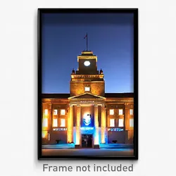 Pixel Art Poster - Sky Blue Museum (8 Bit Psychedelic Trippy Video Game Print)