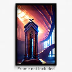 Pixel Art Poster - Bronze Ark (8 Bit Psychedelic Trippy Weird Video Game Print)
