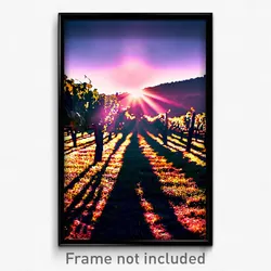 Pixel Art Poster - Shadowy Vineyard (8 Bit Psychedelic Trippy Video Game Print)