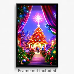Pixel Art Poster - Admirable Christmas (8 Bit Psychedelic Video Game Print)