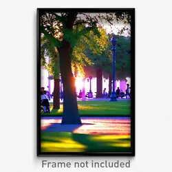Pixel Art Poster - Buzzing Park (8 Bit Psychedelic Trippy Video Game Print)