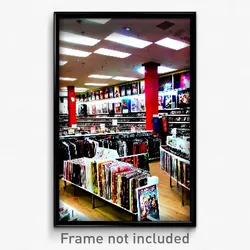 Pixel Art Poster - Lavish Vinyl Store (8 Bit Psychedelic Video Game Print)