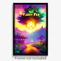 Pixel Art Poster - Flashy Fen (8 Bit Psychedelic Trippy Weird Video Game Print)