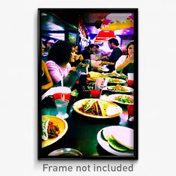 Pixel Art Poster - Bustling Tacos (8 Bit Psychedelic Trippy Video Game Print)