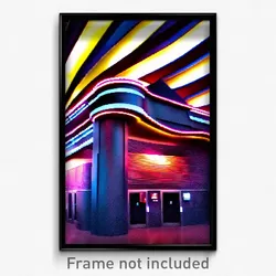 Pixel Art Poster - Wavy Movie Theatre (8 Bit Psychedelic Video Game Print)