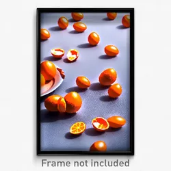 Pixel Art Poster - Orange Eggs (8 Bit Psychedelic Trippy Weird Video Game Print)
