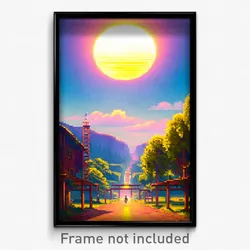 Pixel Art Poster - Hidden County (8 Bit Psychedelic Trippy Video Game Print)