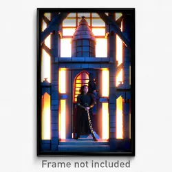 Pixel Art Poster - Adorable Portcullis (8 Bit Psychedelic Video Game Print)
