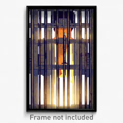 Pixel Art Poster - Giant Jail (8 Bit Psychedelic Trippy Weird Video Game Print)