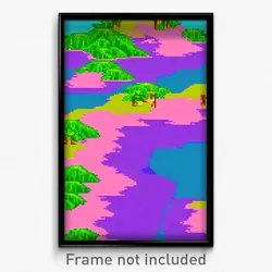 Pixel Art Poster - Mellow Archipelago (8 Bit Psychedelic Video Game Print)