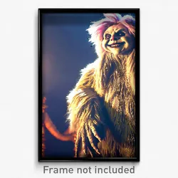 Pixel Art Poster - Fluffy Grotesque (8 Bit Psychedelic Trippy Video Game Print)