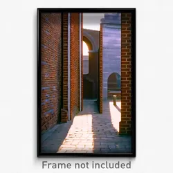 Pixel Art Poster - Unwelcoming Brickyard (8 Bit Psychedelic Video Game Print)
