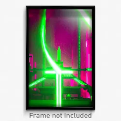 Pixel Art Poster - Green Principality (8 Bit Psychedelic Video Game Print)