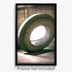 Pixel Art Poster - Concrete Wheel (8 Bit Psychedelic Trippy Video Game Print)