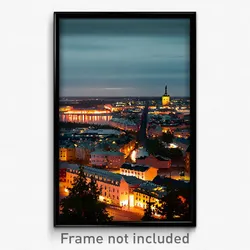 Pixel Art Poster - Frightening Swedish City (8 Bit Psychedelic Video Game Print)